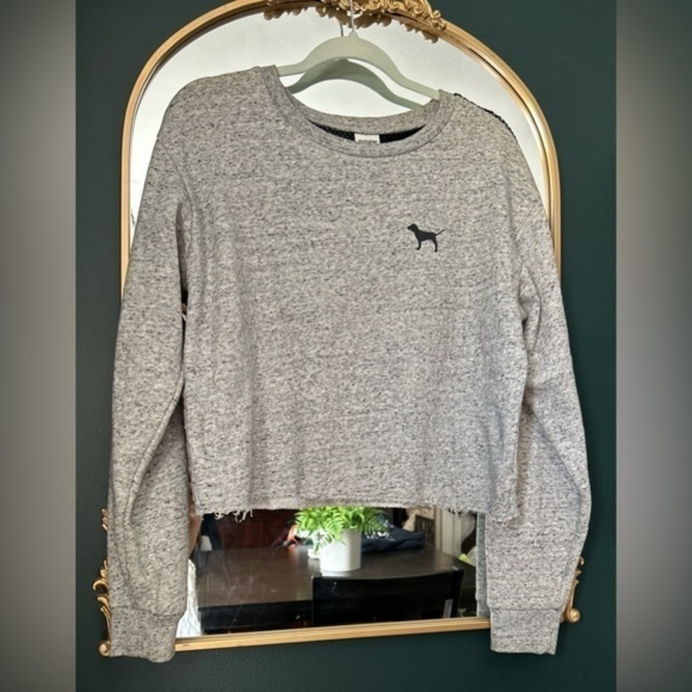 Pink Victoria’s Secret Fishnet Cropped Sweater, Size S - Picture 2 of 6